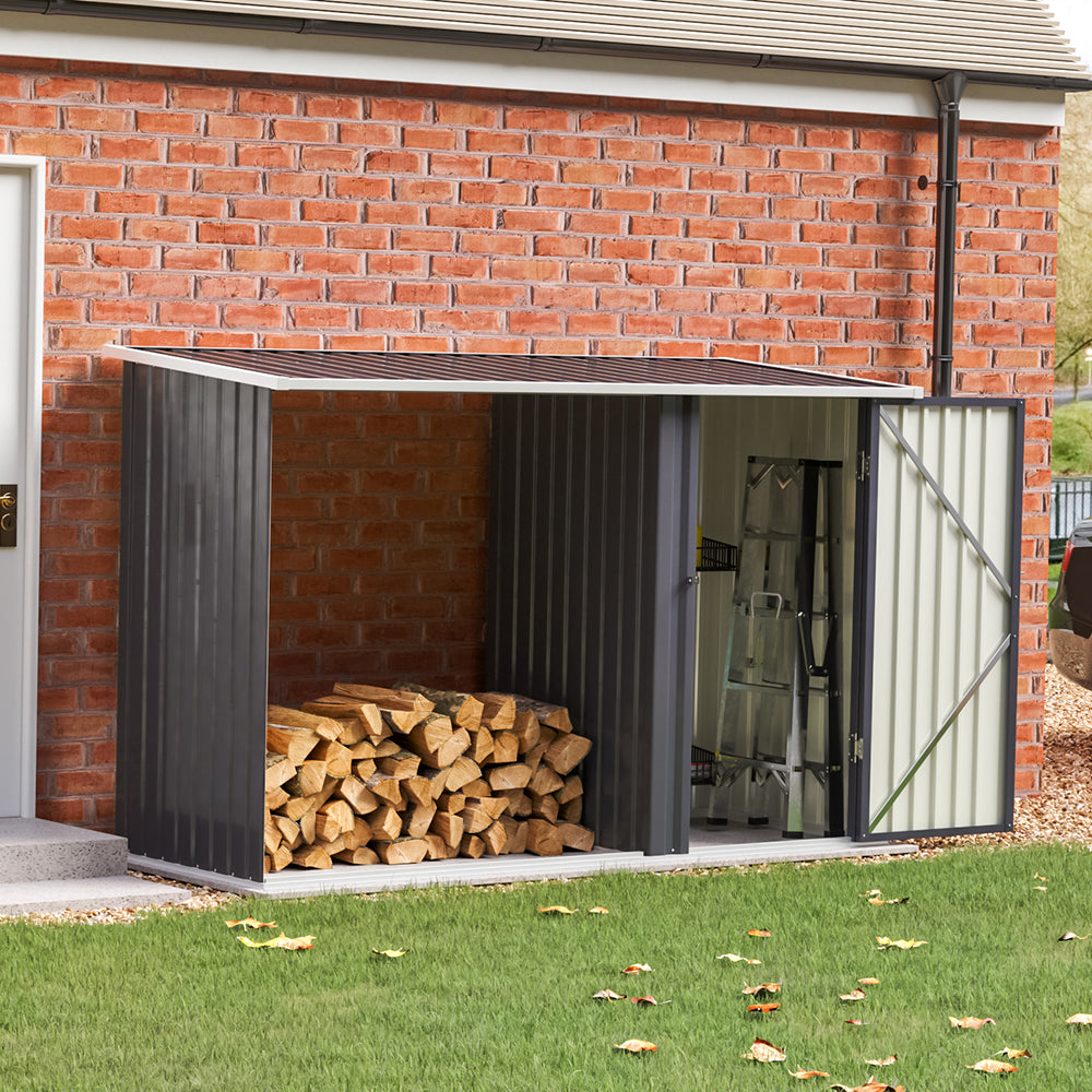 8ft W Outdoor Firewood Log Storage Shed – Living and Home