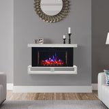 30 Inch Wall Mounted Electric Fireplace Suite with Shelf Fireplaces Living and Home 
