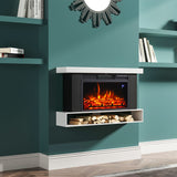 30 Inch Wall Mounted Electric Fireplace Suite with Shelf Fireplaces Living and Home 