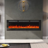 70inch Inset Electric Fireplace 80inch Large Built-In Fire 100inch Modern Heater Electric Fireplaces Living and Home 