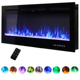 70/80 Inch Inset Electric Fireplace Built-In Heater with 9 Flame Colour Wall Mounted Fires Living and Home 