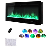 70/80 Inch Inset Electric Fireplace Built-In Heater with 9 Flame Colour Wall Mounted Fires Living and Home 