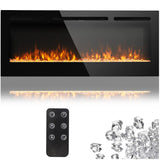 70/80 Inch Inset Electric Fireplace Built-In Heater with 9 Flame Colour Wall Mounted Fires Living and Home 
