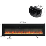 1800W Electric Fireplace Wall Mounted Heater with Overheat Protection Wall Mounted Fires Living and Home 