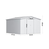 Garden Metal Storage Shed with Gabled Roof Top Large Size Greenhouses Living and Home 