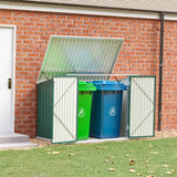 Lockable Bin Storage Metal Waste Container Storage Shed Bin Storage Living and Home 176 x 105 x 130 CM Green 