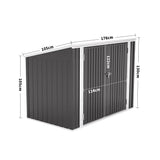 Lockable Bin Storage Metal Waste Container Storage Shed Bin Storage Living and Home 