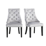 Set of 2 Tufted Velvet Dining Chairs Dining Chairs Living and Home 