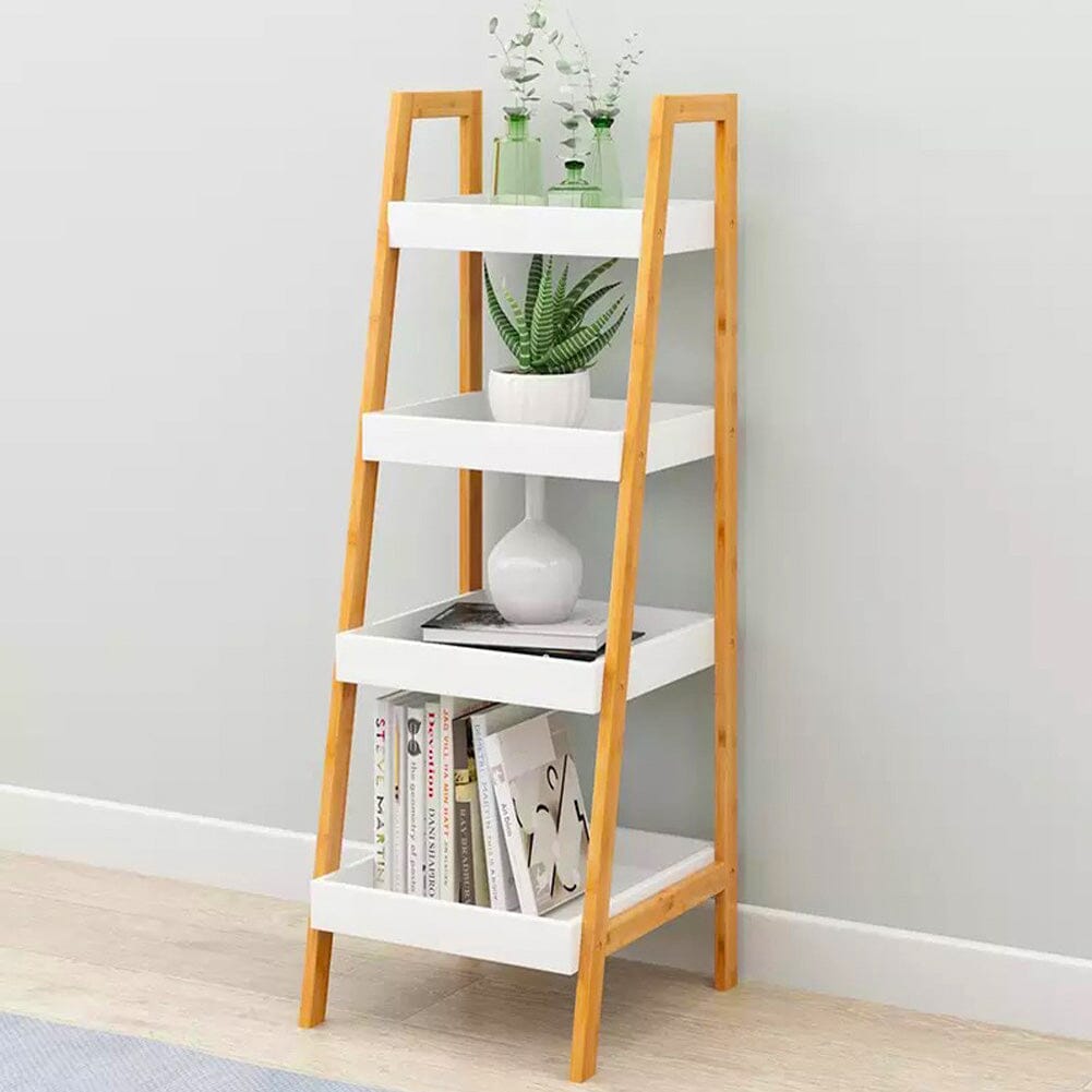 4Tier Nordic Freestanding Wooden Ladder Shelf Storage Organizer