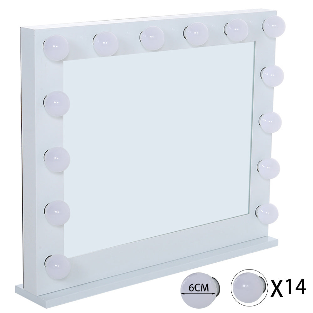 Metal Round Lighted Makeup Mirror for Tabletop Face Mirrors Living and Home 