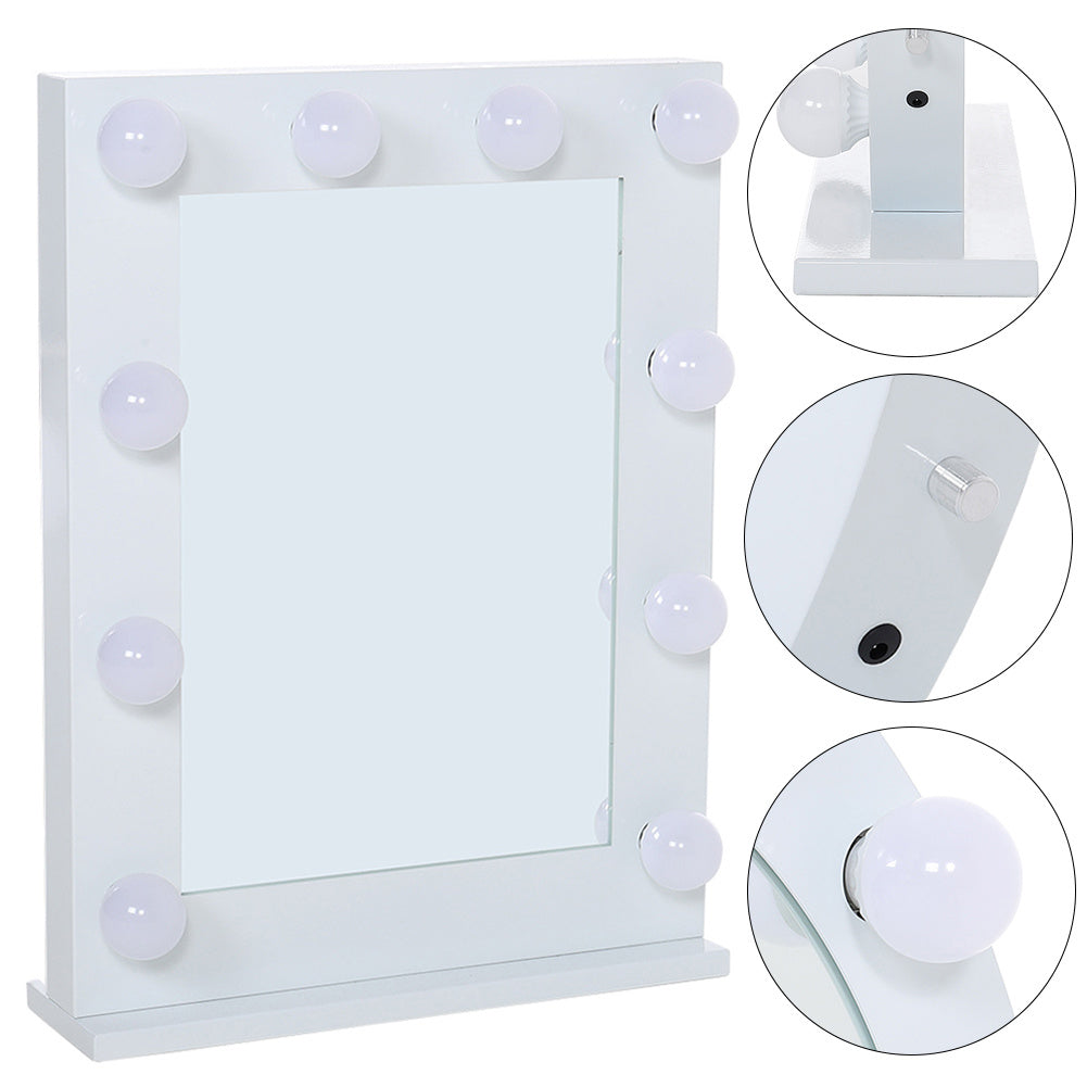 Metal Round Lighted Makeup Mirror for Tabletop Face Mirrors Living and Home 