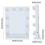 Metal Round Lighted Makeup Mirror for Tabletop Face Mirrors Living and Home 