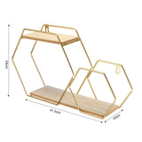 2-Tier Geometric Floating Shelf Easy Assembly Gold Framed Wall Shelf Wall & Display Shelves Living and Home 