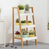 3-Tier Nordic Freestanding Wooden Ladder Shelf Storage Organizer Shelves & Racks Living and Home 