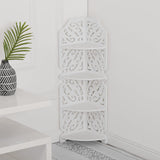 4-Tier White Corner Plant Display Stand Shelves & Racks Living and Home 