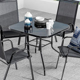 80/105cm Wide Square Garden Table Patio Outdoor Dining Table Coffee Bistro Table Garden Dining Table Living and Home W 80 x L 80 x H 72 cm 