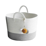 Cotton Woven Clothes Hamper Laundry Basket with Hooks Laundry Baskets Living and Home 