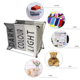3 Sectional Foldable Laundry Basket Clothes Washing Storage Hamper Organiser with Aluminium Frame Laundry Baskets Living and Home 