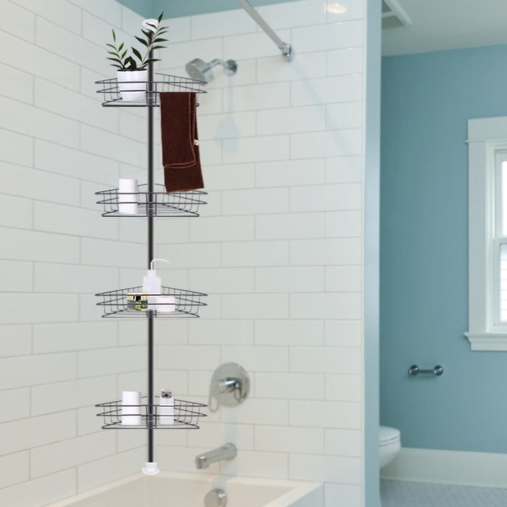 250cm H 4 Tier Corner Shower Shelf Metal Wall Rack Living and Home