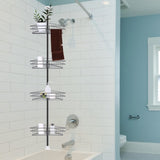 4 Tier Metal Corner Shower Shelf Wall Rack Organizer Bathroom Shower Caddies Living and Home 