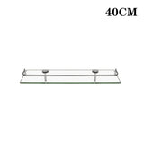 Shelf Tempered Glass 6MM Thick Storage Organizer Wall Mounted Bathroom Shower Caddies Living and Home 40CM 