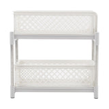 2 Tier Shelf Corner Organizer Bathroom Caddy Kitchen Storage Rack White Shower Caddies Living and Home 