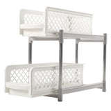 2 Tier Shelf Corner Organizer Bathroom Caddy Kitchen Storage Rack White Shower Caddies Living and Home 