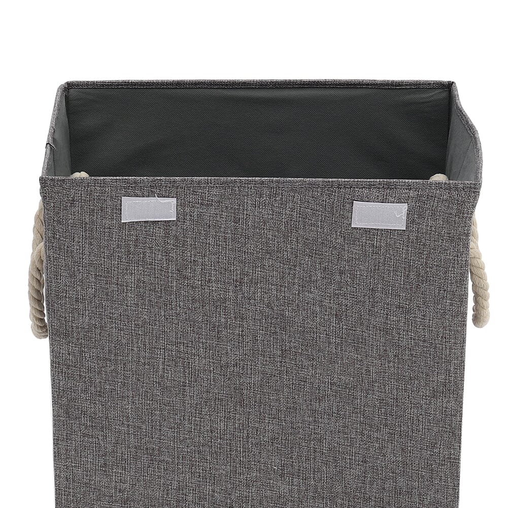Grey Foldable Linen Laundry Baskets with Lid Living and Home