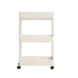 Shelf Trolley Cart Storage Rack for Kitchen Bathroom Kitchen Trolleys Living and Home 3-Tier White 