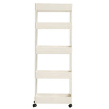 Shelf Trolley Cart Storage Rack for Kitchen Bathroom Kitchen Trolleys Living and Home 5-Tier White 