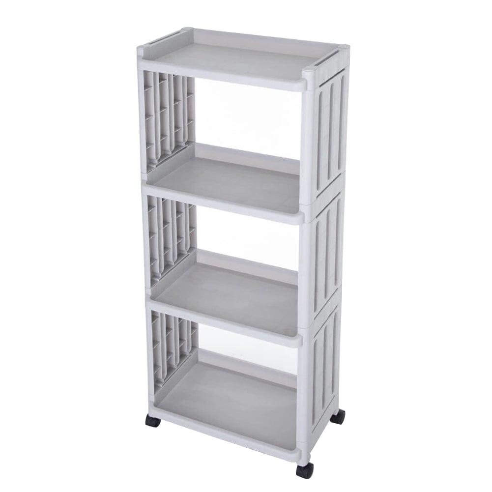 4 Tiers Slim Bathroom Storage Trolley Cart with Wheels Living and Home