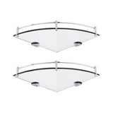 Bathroom Glass Corner Storage Wall Mounted Shower Shelf Set of 2 Shower Caddies Living and Home 