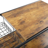 Industrial Wooden Coffee Table with Wire Basket Storage Top Coffee Tables Living and Home 