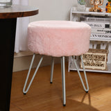 Plush Dressing Footstool Round Cotton Padded Makeup Chair Dressing Table Stools Living and Home 
