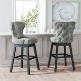 Modern Counter Height Velvet Swivel Bar Stool Set of 2 Kitchen & Dining Room Chairs Living and Home 
