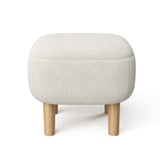 Padded Fabric Footrest Stool Square Wooden Footstool Footstools Living and Home 