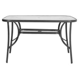 Garden Rectangular Ripple Glass Table and Folding Chairs GARDEN DINING SETS Living and Home Only Medium Black Table 