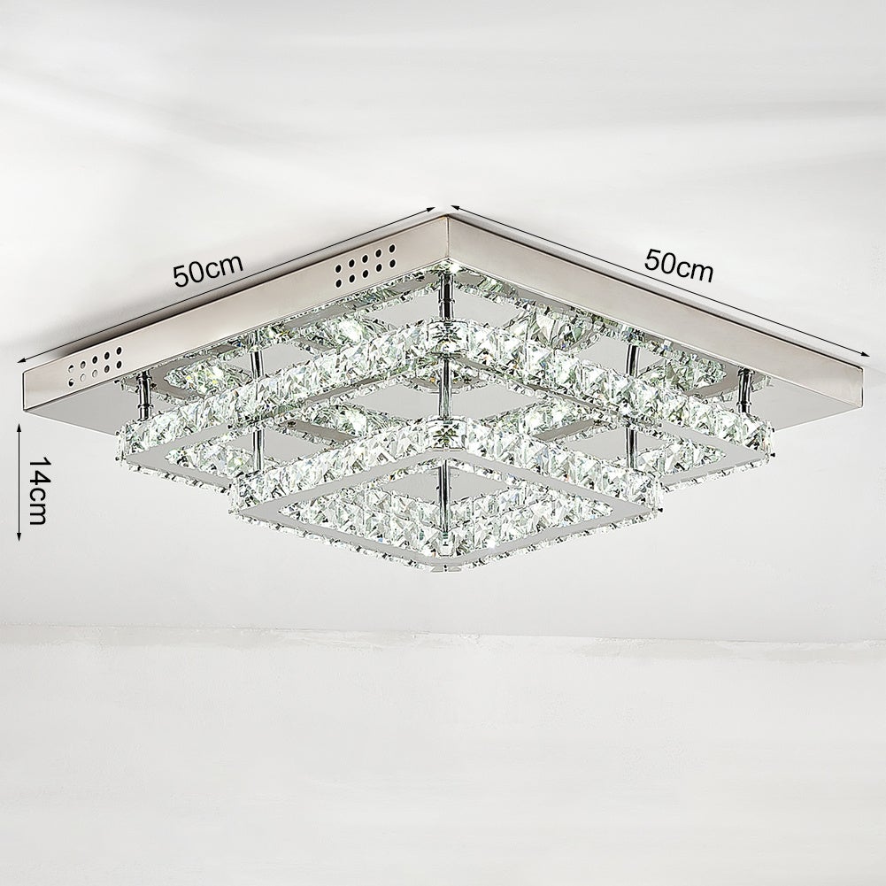 Modern Square Tiered Crystal Ceiling Light Ceiling Light Living and Home 