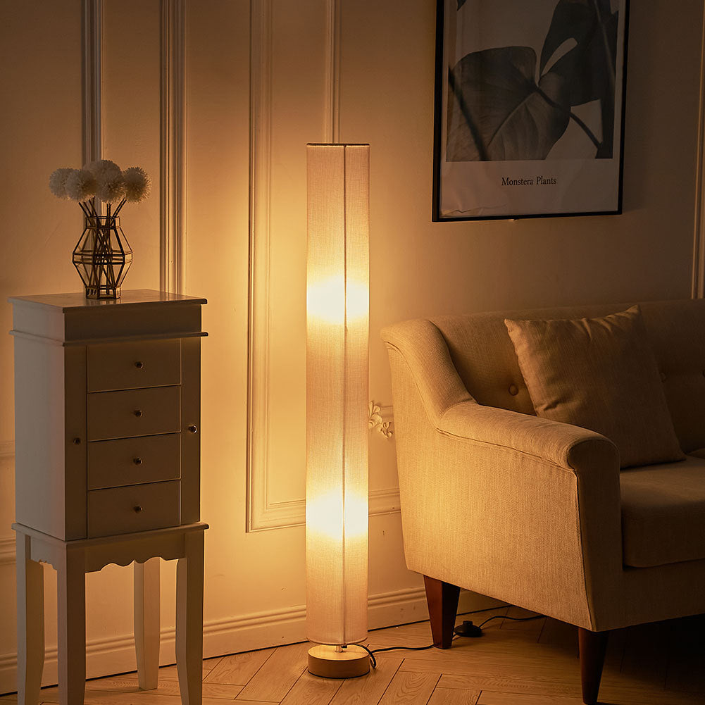 Tower floor lamp discount with shelves