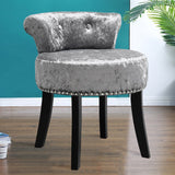 FootStool for Dressing Table Velvet Fabric Wood Grey/Purple Dressing Table Stool Living and Home 