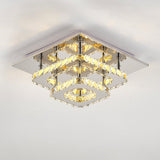 Modern Square Tiered Crystal Ceiling Light Ceiling Light Living and Home W 30 x L 30 x H 12 cm Dimmable Warm Glow
