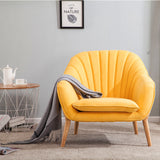 Modern Velvet Arm Chair Accent Club Chair Pillow Yellow Grey Accent Chair Living and Home 