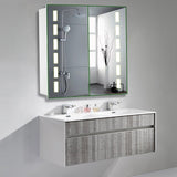 Rectangle Double Door LED Bathroom Mirror Cabinet Bathroom Mirror Cabinets Living and Home 