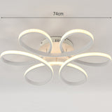 Floral 6 Rings Modern LED Ceiling Light Dimmable with Remote Control Ceiling Light Living and Home W 74 x L 74 cm 