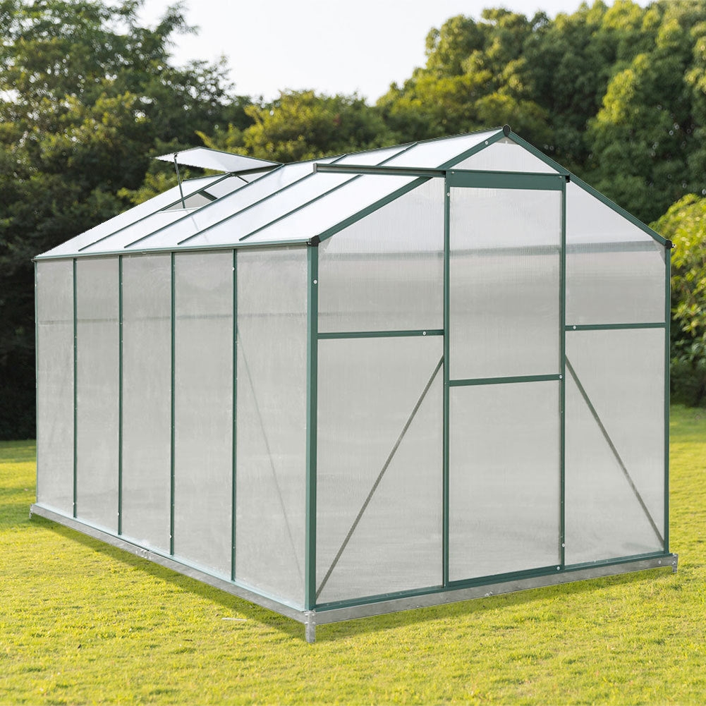 10' x 6' ft Garden Hobby Greenhouse Green Framed with 2 Vents Garden greenhouse Living and Home 