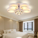 Ceiling Light Semi-Flush Mount , Cylindrical Acrylic Lampshades, Crystal Drops Ceiling Light Living and Home 5 cylindrical shades 