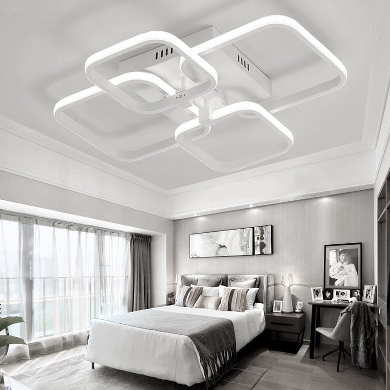 Modern LED Ceiling Light with Square Lampshades - Non-dimmable Light Living and Home 4 square shades 