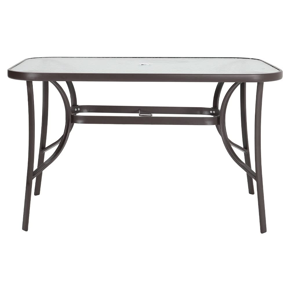 4 6 Seater Glass Garden Table Parasol Hole