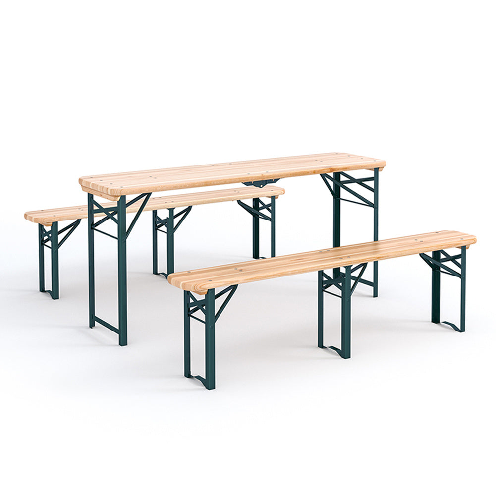 5.5ft Long Folding Beer Table Chair Bench Set for Garden Living and Home