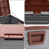 Outdoor Grey Chest Storage Box wih Brown Cover Garden storage Living and Home 
